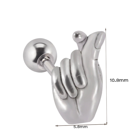 Stainless Steel Human Body Ball Leaf Earrings Electroplated