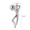 Stainless Steel Human Body Ball Leaf Earrings Electroplated