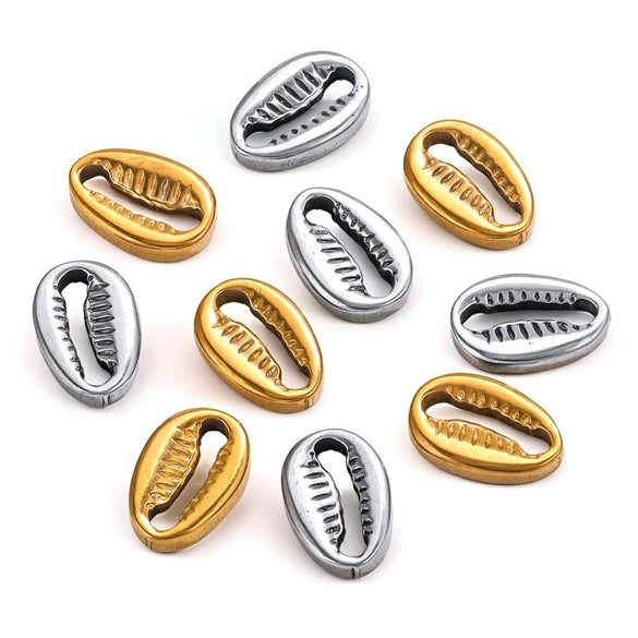 Stainless Steel Hydraulic Metal Shell Beads Handmade Necklace Jewelry Accessories Materials Electroplated