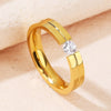 Wholesale Jewelry IG Style Geometric Titanium steel Zircon Gold Plated Rings