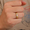Wholesale Jewelry IG Style Geometric Titanium steel Zircon Gold Plated Rings