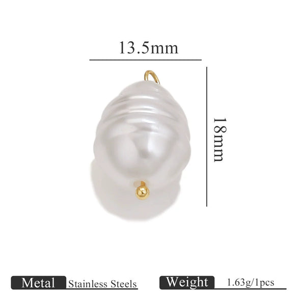 Stainless Steel Imitation Pearl Beaded Jewelry Accessories Curved Needle Pendant Earrings Bracelet Handmade With Electroplating