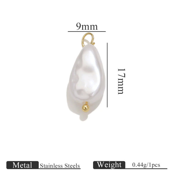 Stainless Steel Imitation Pearl Beaded Jewelry Accessories Curved Needle Pendant Earrings Bracelet Handmade With Electroplating