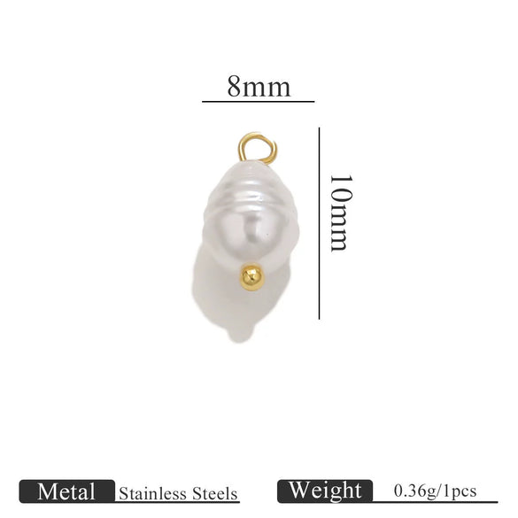 Stainless Steel Imitation Pearl Beaded Jewelry Accessories Curved Needle Pendant Earrings Bracelet Handmade With Electroplating