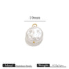 Stainless Steel Imitation Pearl Beaded Jewelry Accessories Curved Needle Pendant Earrings Bracelet Handmade With Electroplating