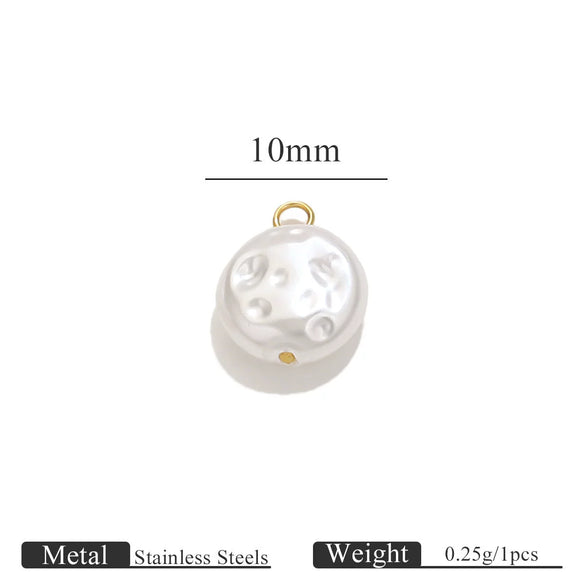 Stainless Steel Imitation Pearl Beaded Jewelry Accessories Curved Needle Pendant Earrings Bracelet Handmade With Electroplating