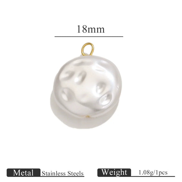 Stainless Steel Imitation Pearl Beaded Jewelry Accessories Curved Needle Pendant Earrings Bracelet Handmade With Electroplating