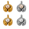 Stainless Steel Imitation Pearl C Shape Pea Shape Pendant Electroplated Diy Necklace Accessories