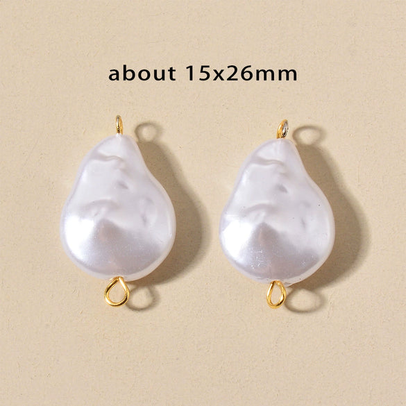 Stainless Steel Imitation Pearl Irregular Baroque Perforated Pendant Bracelet Necklace Accessories With Electroplating