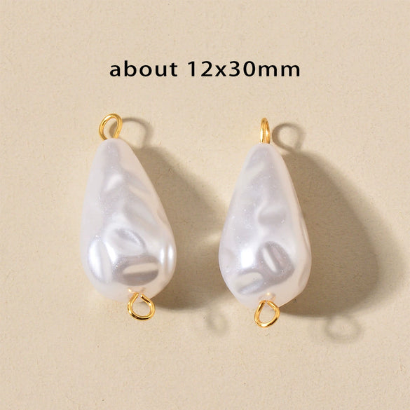Stainless Steel Imitation Pearl Irregular Baroque Perforated Pendant Bracelet Necklace Accessories With Electroplating