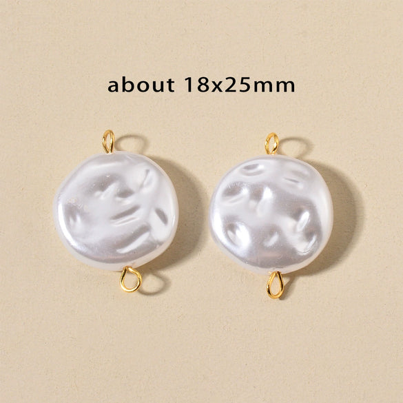 Stainless Steel Imitation Pearl Irregular Baroque Perforated Pendant Bracelet Necklace Accessories With Electroplating