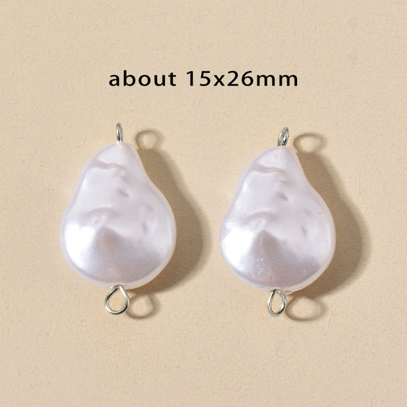 Stainless Steel Imitation Pearl Irregular Baroque Perforated Pendant Bracelet Necklace Accessories With Electroplating