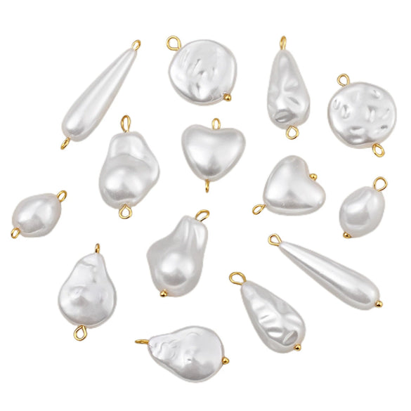 Stainless Steel Imitation Pearl Irregular Baroque Perforated Pendant Bracelet Necklace Accessories With Electroplating