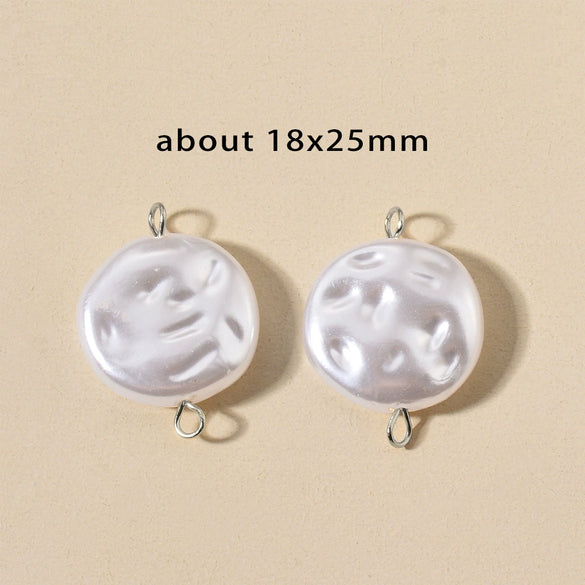 Stainless Steel Imitation Pearl Irregular Baroque Perforated Pendant Bracelet Necklace Accessories With Electroplating