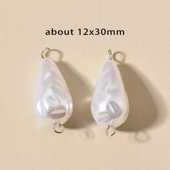 Stainless Steel Imitation Pearl Irregular Baroque Perforated Pendant Bracelet Necklace Accessories With Electroplating