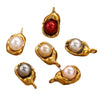 Stainless Steel Imitation Pearl Pea And Oval Shape Pendant Jewelry Accessories With Electroplating
