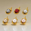 Stainless Steel Imitation Pearl Pea And Oval Shape Pendant Jewelry Accessories With Electroplating