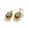 Stainless Steel Imitation Pearl Pea And Oval Shape Pendant Jewelry Accessories With Electroplating