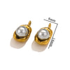 Stainless Steel Imitation Pearl Pea And Oval Shape Pendant Jewelry Accessories With Electroplating