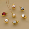 Stainless Steel Imitation Pearl Pea And Oval Shape Pendant Jewelry Accessories With Electroplating
