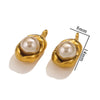 Stainless Steel Imitation Pearl Pea And Oval Shape Pendant Jewelry Accessories With Electroplating