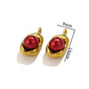 Stainless Steel Imitation Pearl Pea Shaped Pendant Jewelry Accessories With Electroplating
