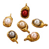 Stainless Steel Imitation Pearl Pea Shaped Pendant Jewelry Accessories With Electroplating