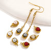 Stainless Steel Imitation Pearl Pea Shaped Pendant Jewelry Accessories With Electroplating