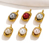 Stainless Steel Imitation Pearl Pea Shaped Pendant Jewelry Accessories With Electroplating