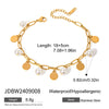 Stainless Steel Imitation Pearl Pendant Bracelet Electroplated Jewelry For Women