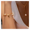 Stainless Steel Imitation Pearl Pendant Bracelet Electroplated Jewelry For Women