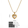 Stainless Steel Imitation Pearl Pendant Necklace With Bow Tie And Heart Shape Inlaid With Zircon Five Pointed Star And Love Chain Unisex