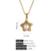 Stainless Steel Imitation Pearl Pendant Necklace With Bow Tie And Heart Shape Inlaid With Zircon Five Pointed Star And Love Chain Unisex