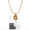 Stainless Steel Imitation Pearl Pendant Necklace With Bow Tie And Heart Shape Inlaid With Zircon Five Pointed Star And Love Chain Unisex