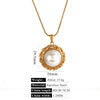 Stainless Steel Imitation Pearl Pendant Necklace With Bow Tie And Heart Shape Inlaid With Zircon Five Pointed Star And Love Chain Unisex
