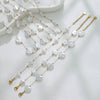 Stainless Steel Imitation Pearl Shell Love Flower Irregular Cross Chain Bracelet Necklace Set With Geometric Pattern And Electroplating Design