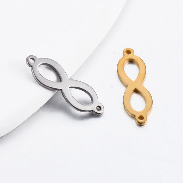 Stainless Steel Infinity Pendant Double Hanging Diy Bracelet Jewelry Accessories With Electroplating Treatment