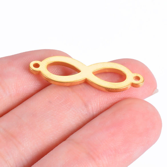 Stainless Steel Infinity Pendant Double Hanging Diy Bracelet Jewelry Accessories With Electroplating Treatment