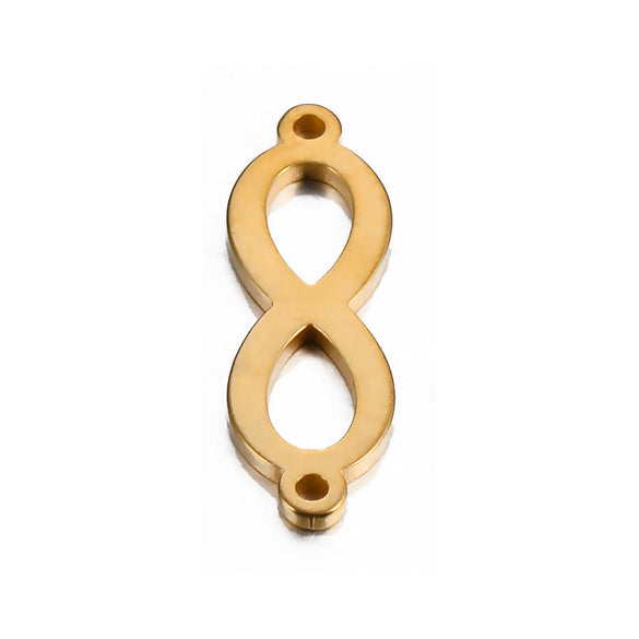 Stainless Steel Infinity Pendant Double Hanging Diy Bracelet Jewelry Accessories With Electroplating Treatment