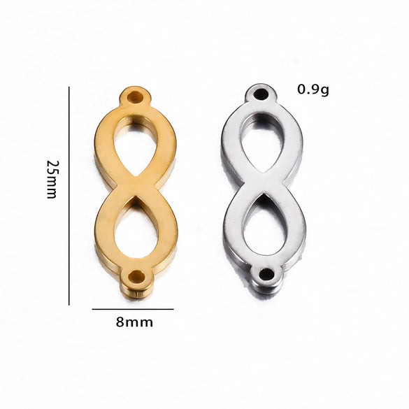 Stainless Steel Infinity Pendant Double Hanging Diy Bracelet Jewelry Accessories With Electroplating Treatment