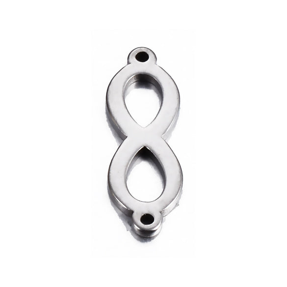 Stainless Steel Infinity Pendant Double Hanging Diy Bracelet Jewelry Accessories With Electroplating Treatment