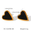 Stainless Steel Inlaid Acrylic White Shell Heartshaped Women's Earrings Electroplated