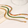 Stainless Steel Inlaid Colored Zircon Geometric Style Women's Bracelet
