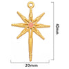 Stainless Steel Inlaid Natural Stone Star Jewelry Accessories Pendant For Bracelet And Necklace Handmade With Electroplating