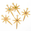 Stainless Steel Inlaid Natural Stone Star Jewelry Accessories Pendant For Bracelet And Necklace Handmade With Electroplating