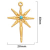 Stainless Steel Inlaid Natural Stone Star Jewelry Accessories Pendant For Bracelet And Necklace Handmade With Electroplating