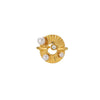 Stainless Steel Inlaid Pearl Zircon Fritillaria Ring Electroplated Women's Jewelry