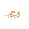 Stainless Steel Inlaid Pearl Zircon Fritillaria Ring Electroplated Women's Jewelry