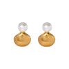 Stainless Steel Inlaid Shell Beads Geometric Earrings Jewelry For Women Electroplated