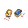 Stainless Steel Inlaid Topaz Sea Blue Gem Titanium Steel Ellipse Pendant Necklace With 18K Gold Vacuum Color Retention Plating